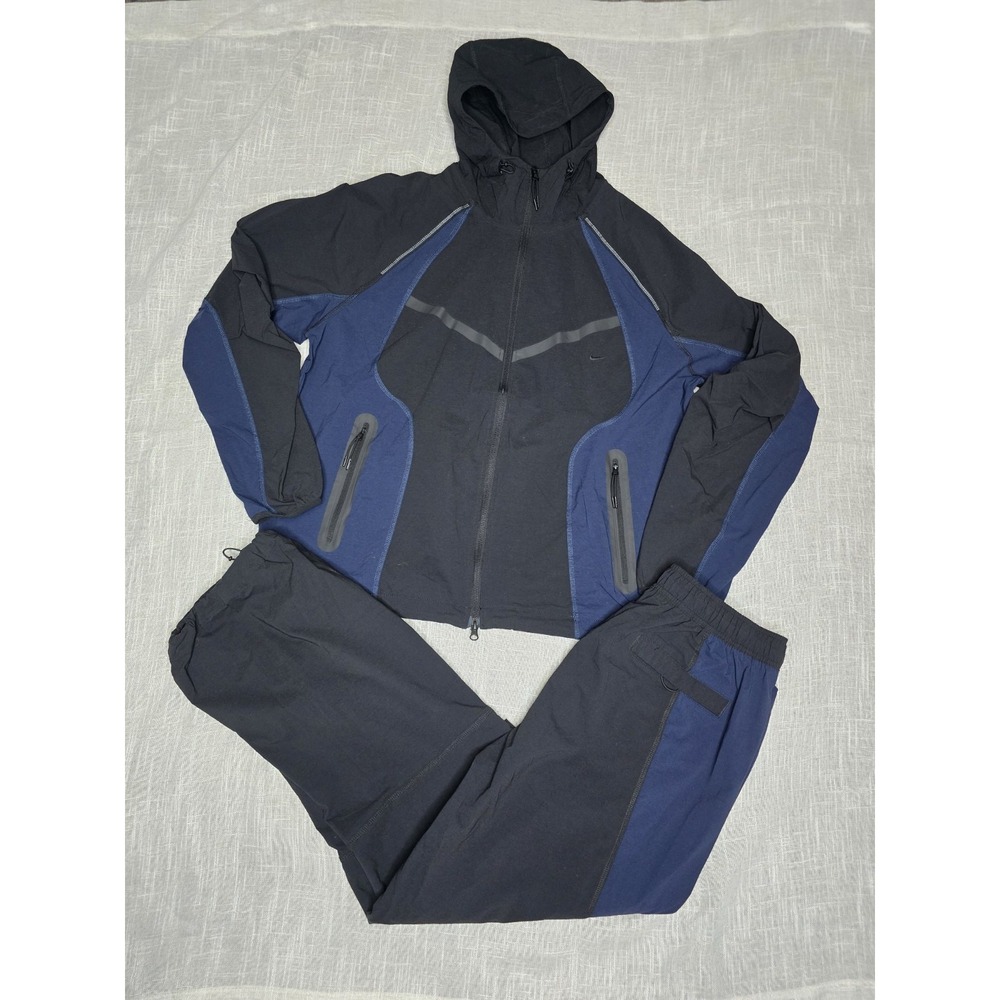 Nike Tech Set Dri Fit Navy Blue Obsidian Men's Zip Up and Pants Tracksuit L/M